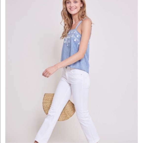 Roller Rabbit NWT Leni Chambray 100% Cotton Sleeveless Boxy Boho Top Large - Picture 2 of 9